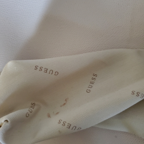 GUESS Cool Mix Handbag | Metallic Bronze & Taupe Satchel with Strap - Picture 12 of 12